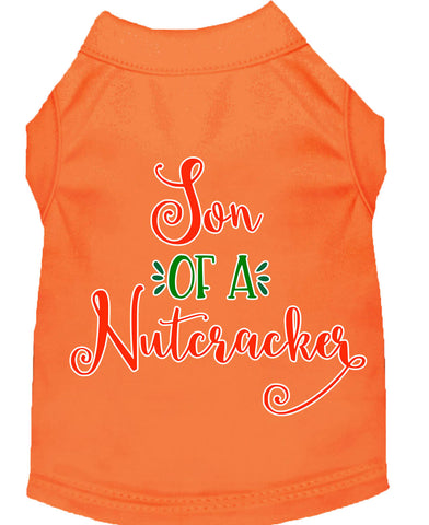 Son Of A Nutcracker Screen Print Dog Shirt Orange Xs