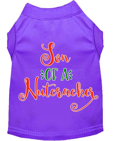 Son Of A Nutcracker Screen Print Dog Shirt Purple Lg