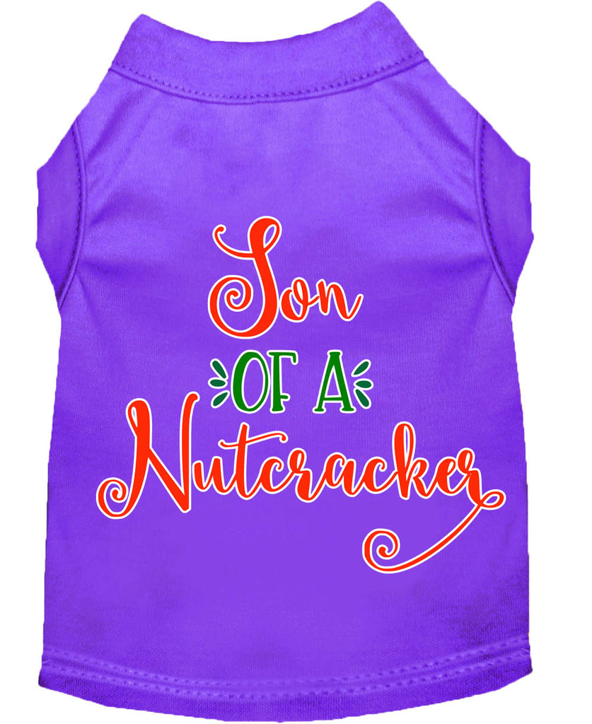 Son Of A Nutcracker Screen Print Dog Shirt Purple Med