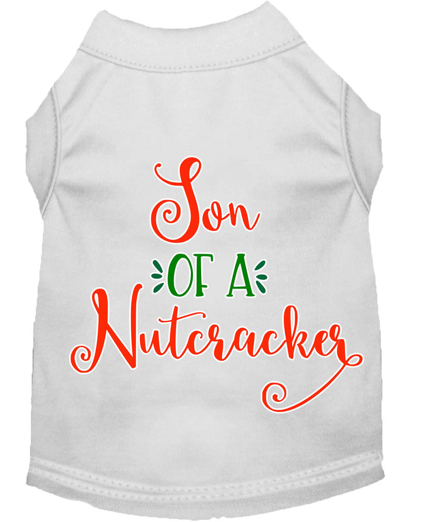 Son Of A Nutcracker Screen Print Dog Shirt White Lg