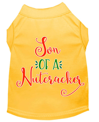 Son Of A Nutcracker Screen Print Dog Shirt Yellow Lg