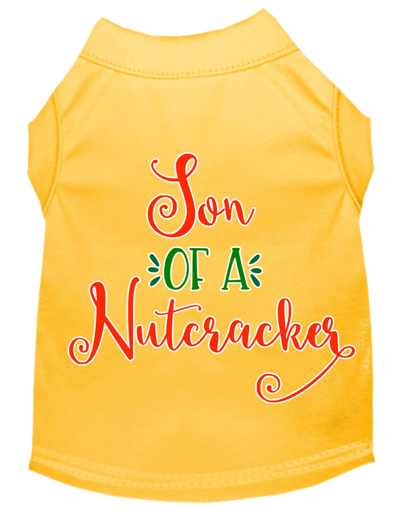 Son Of A Nutcracker Screen Print Dog Shirt Yellow Xs