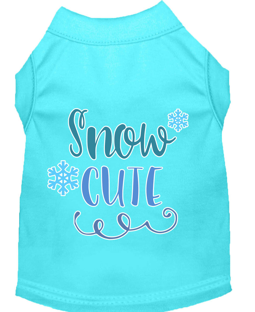 Snow Cute Screen Print Dog Shirt Aqua Xl