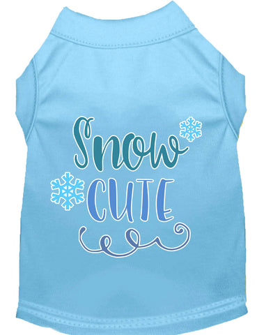 Snow Cute Screen Print Dog Shirt Baby Blue Xs