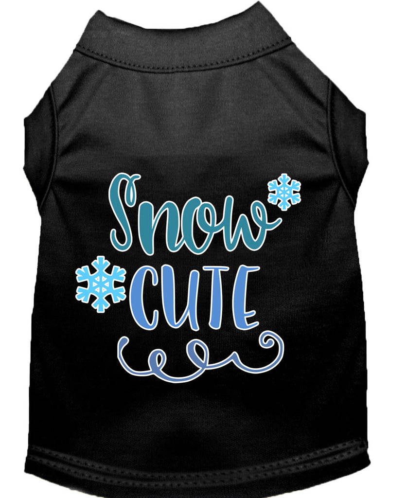 Snow Cute Screen Print Dog Shirt Black Lg