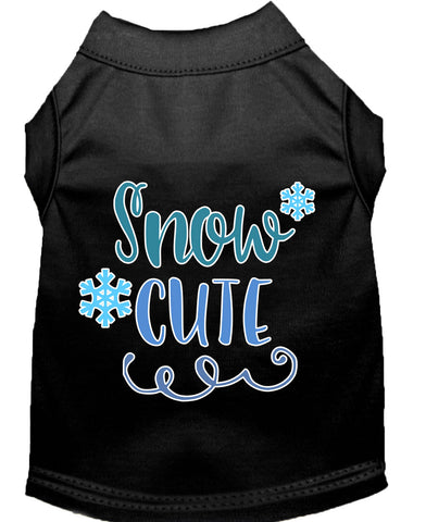 Snow Cute Screen Print Dog Shirt Black Xxl