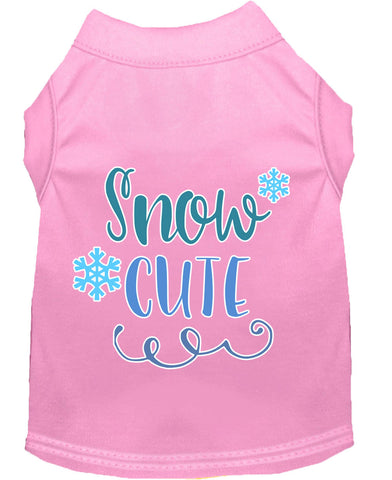 Snow Cute Screen Print Dog Shirt Light Pink Med