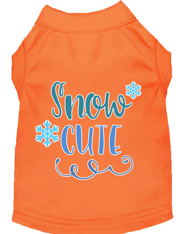 Snow Cute Screen Print Dog Shirt Orange Lg