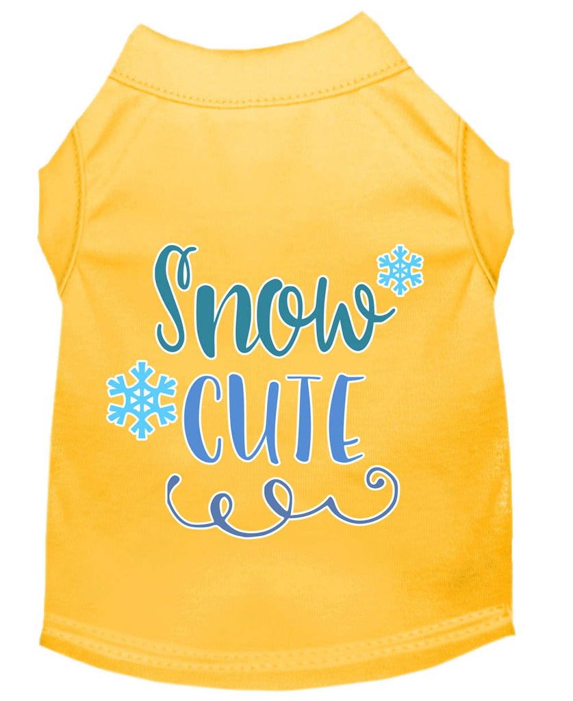 Snow Cute Screen Print Dog Shirt Yellow Lg