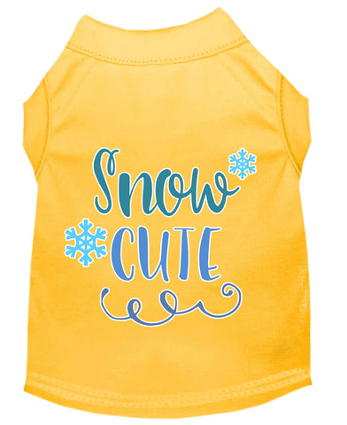 Snow Cute Screen Print Dog Shirt Yellow Med