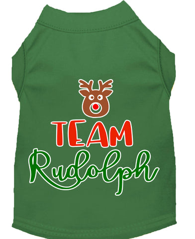 Team Rudolph Screen Print Dog Shirt Green Xxxl