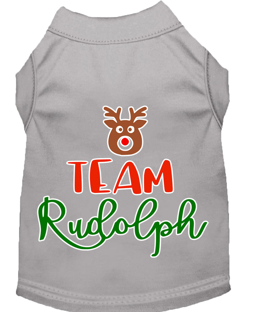 Team Rudolph Screen Print Dog Shirt Grey Xl