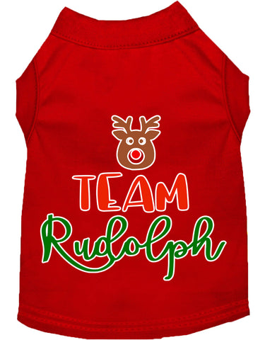 Team Rudolph Screen Print Dog Shirt Red Xxxl