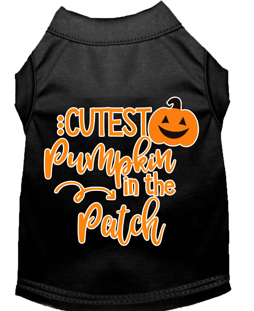 Cutest Pumpkin In The Patch Screen Print Dog Shirt Black Lg