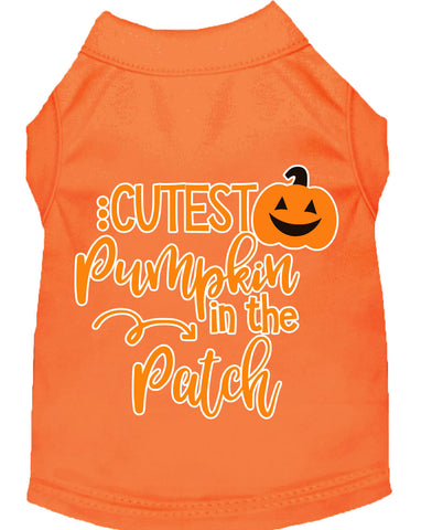 Cutest Pumpkin In The Patch Screen Print Dog Shirt Orange Lg