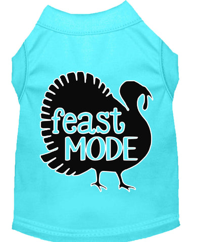 Feast Mode Screen Print Dog Shirt Aqua Xl