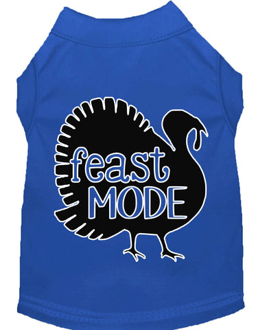 Feast Mode Screen Print Dog Shirt Blue Xs