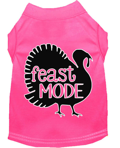 Feast Mode Screen Print Dog Shirt Bright Pink Xs