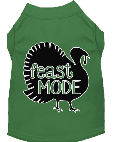 Feast Mode Screen Print Dog Shirt Green Xl