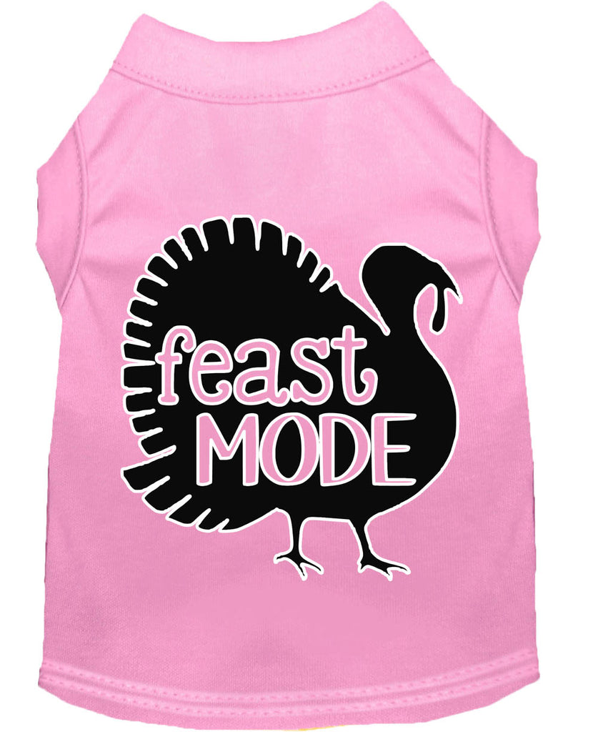 Feast Mode Screen Print Dog Shirt Light Pink Xl