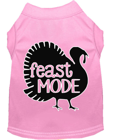 Feast Mode Screen Print Dog Shirt Light Pink Xs