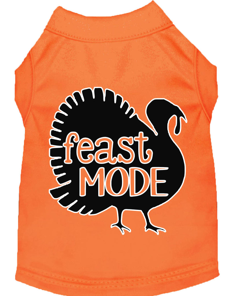 Feast Mode Screen Print Dog Shirt Orange Xl