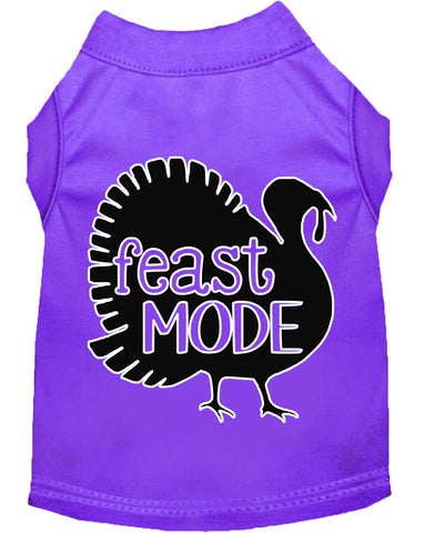 Feast Mode Screen Print Dog Shirt Purple Med