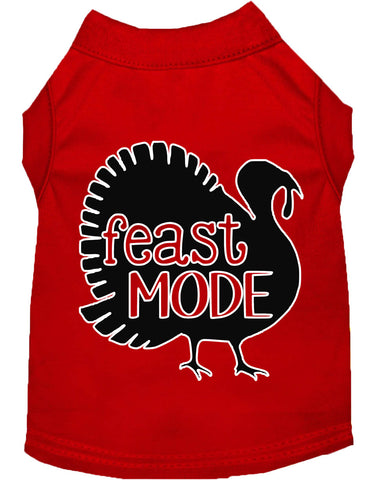 Feast Mode Screen Print Dog Shirt Red Xl