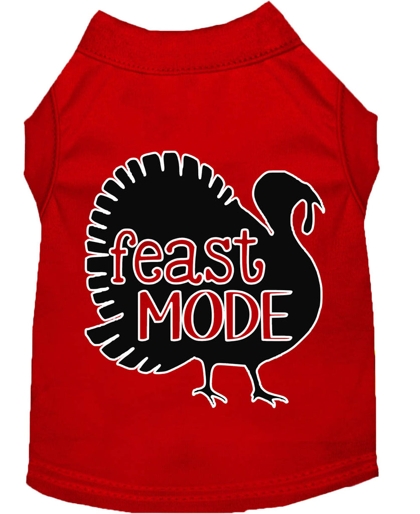 Feast Mode Screen Print Dog Shirt Red Xxl