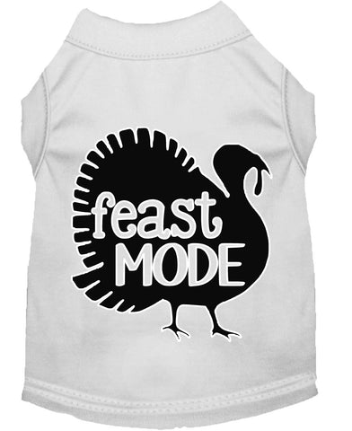 Feast Mode Screen Print Dog Shirt White Lg