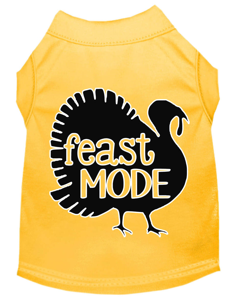 Feast Mode Screen Print Dog Shirt Yellow Xl