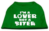 I'm a Lover not a Biter Screen Printed Dog Shirt Emerald Green XXL (18)