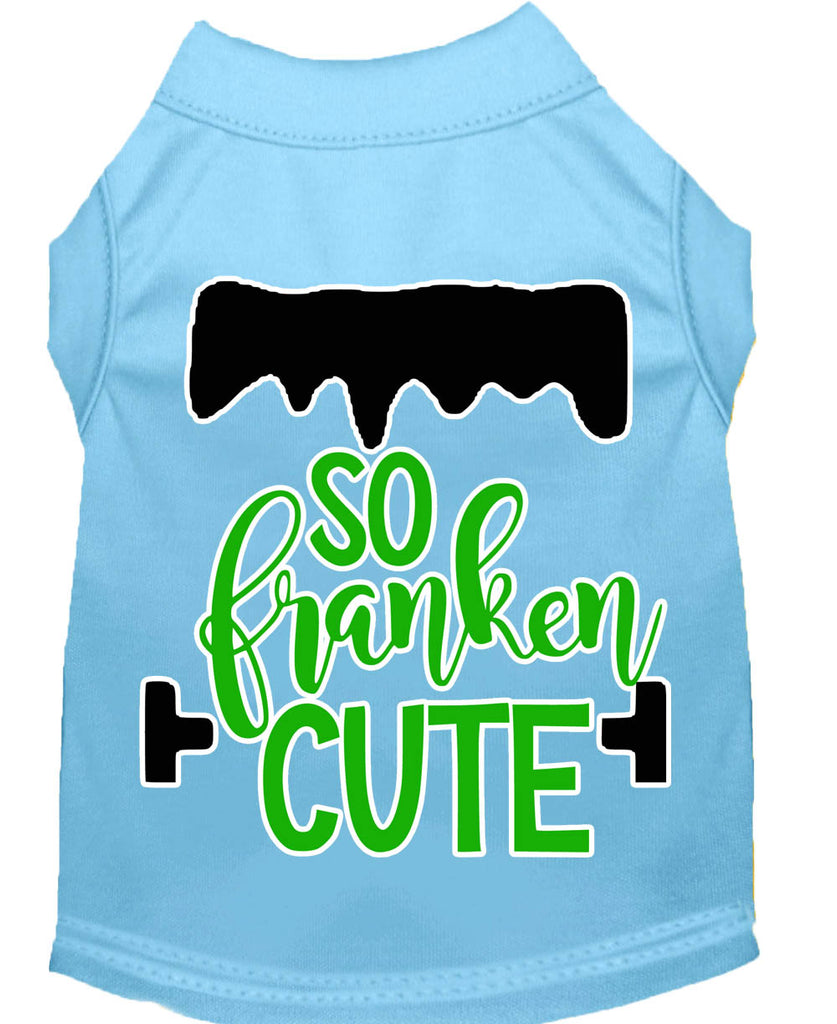 So Franken Cute Screen Print Dog Shirt Baby Blue Sm