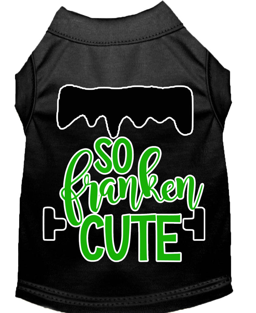 So Franken Cute Screen Print Dog Shirt Black Med