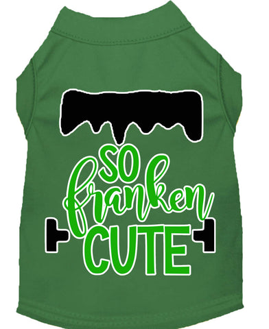 So Franken Cute Screen Print Dog Shirt Green Xxl