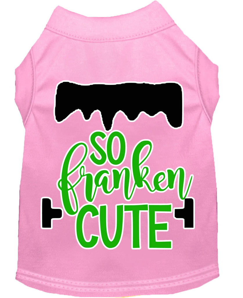 So Franken Cute Screen Print Dog Shirt Light Pink Sm