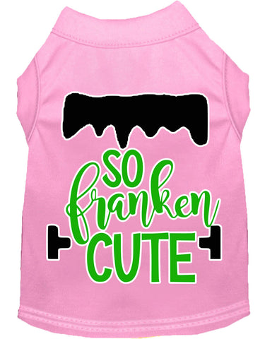 So Franken Cute Screen Print Dog Shirt Light Pink Sm