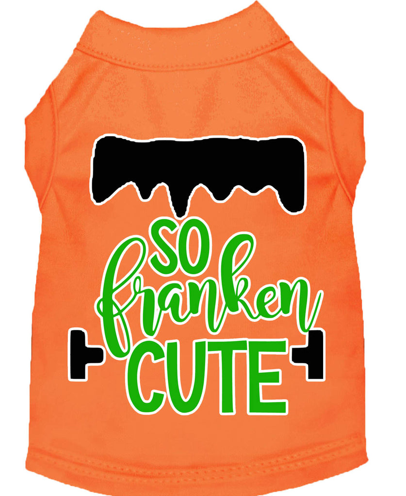 So Franken Cute Screen Print Dog Shirt Orange Med