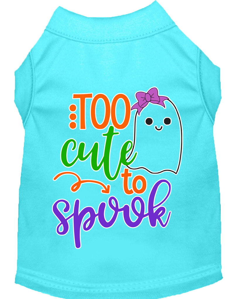 Too Cute To Spook-girly Ghost Screen Print Dog Shirt Aqua Xl