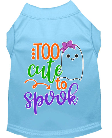 Too Cute To Spook-girly Ghost Screen Print Dog Shirt Baby Blue Lg