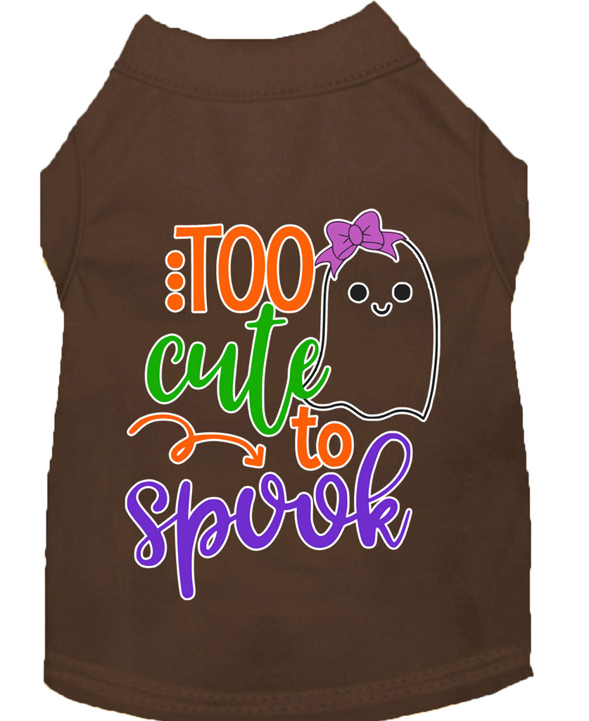 Too Cute To Spook-girly Ghost Screen Print Dog Shirt Brown Lg