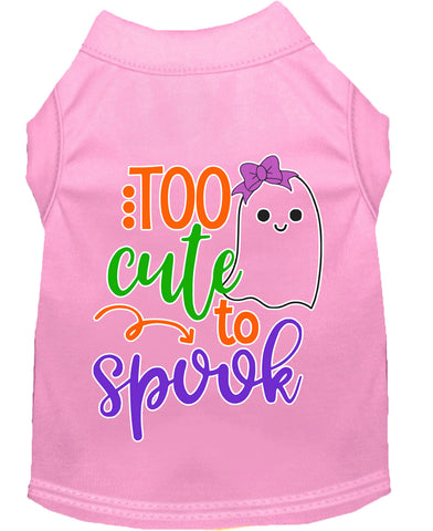 Too Cute To Spook-girly Ghost Screen Print Dog Shirt Light Pink Lg