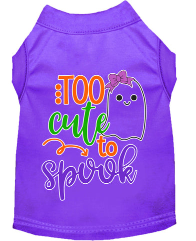 Too Cute To Spook-girly Ghost Screen Print Dog Shirt Purple Lg