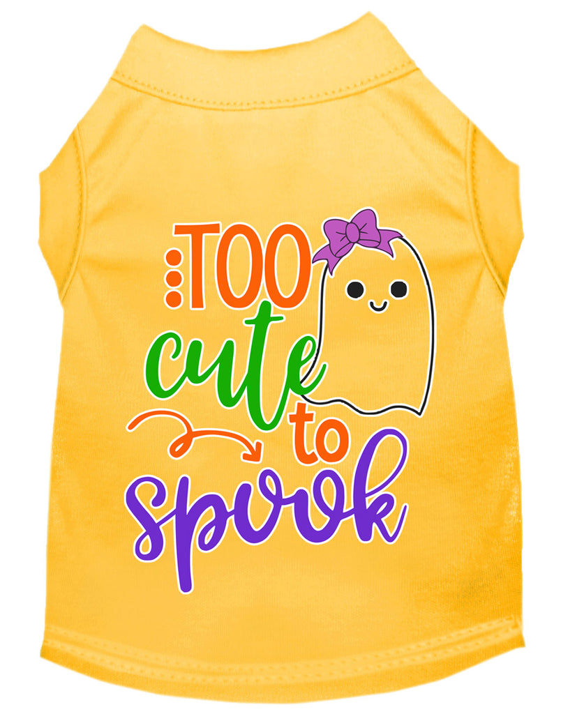 Too Cute To Spook-girly Ghost Screen Print Dog Shirt Yellow Lg