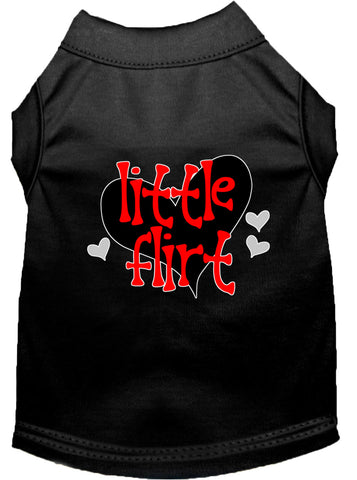 Little Flirt Screen Print Dog Shirt Black Xs