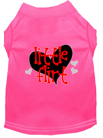 Little Flirt Screen Print Dog Shirt Bright Pink Xs