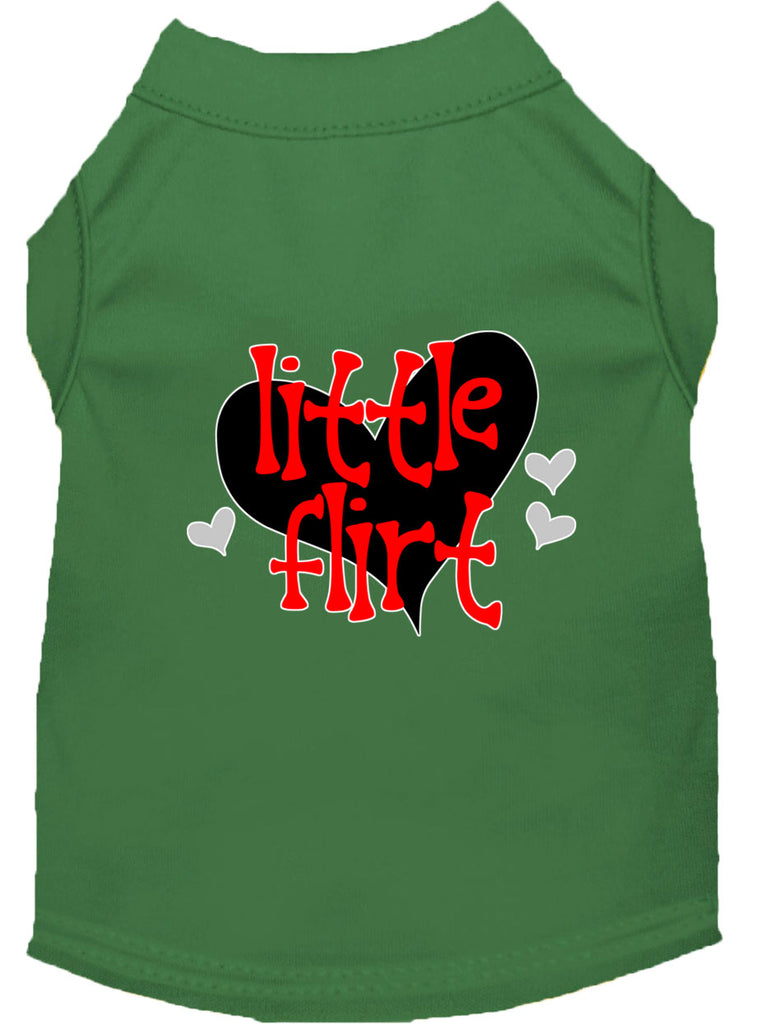 Little Flirt Screen Print Dog Shirt Green Xl