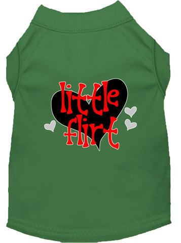 Little Flirt Screen Print Dog Shirt Green Xxl