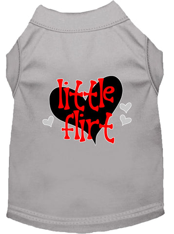 Little Flirt Screen Print Dog Shirt Grey Med