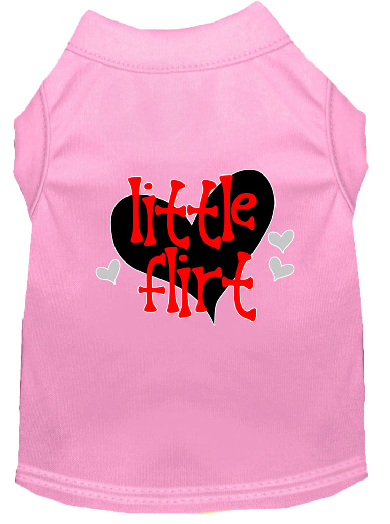 Little Flirt Screen Print Dog Shirt Light Pink Med